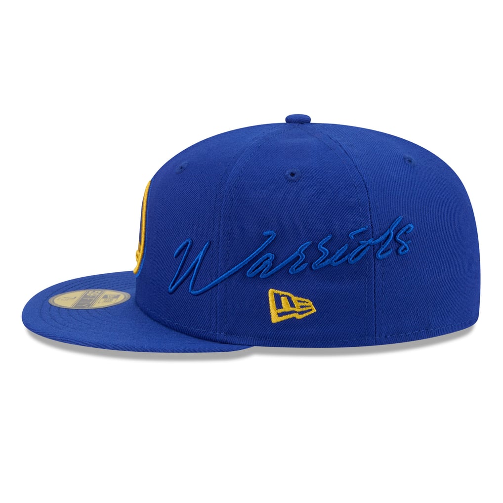 Golden State Warriors New Era Side Script 59FIFTY Fitted Hat - Royal