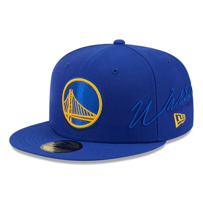 Golden State Warriors New Era Side Script 59FIFTY Fitted Hat - Royal