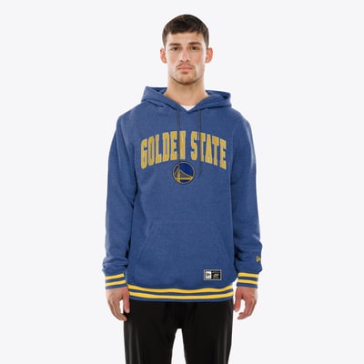 Golden State Warriors New Era Throwback Applique Logo Hoodie - Royal