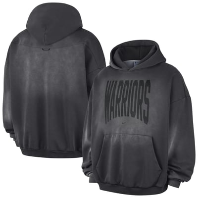 Golden State Warriors Nike 2026 Standard Issue Travel Washed Fleece Pullover Hoodie - Charcoal