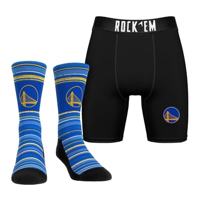  Golden State Warriors Rock Em Primary Crew Socks & Boxer Briefs Combo Pack