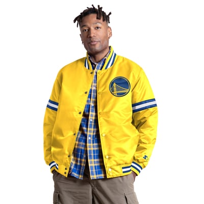 Golden State Warriors Starter Courtside II Varsity Full Snap Jacket - Gold