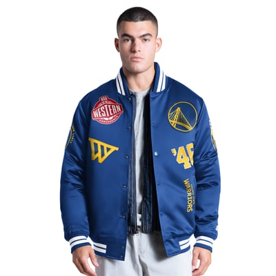 Golden State Warriors Starter Elite Full Snap Varsity Jacket - Royal