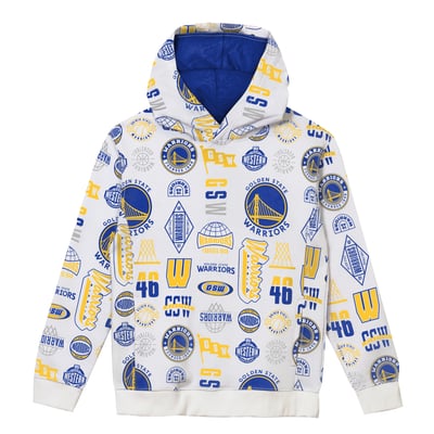 Golden State Warriors Outerstuff Preschool 3-and-D Allover Hoodie - White