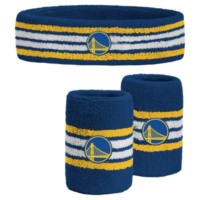 PRO Compression Royal Golden State Warriors Team Stripe 3-Pack Headband and Wristbands Combo Set