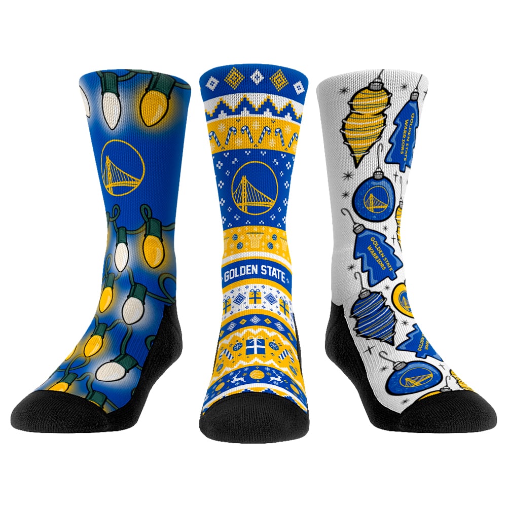Golden State Warriors Rock Em Socks Unisex Holiday 3-Pack Crew Socks
