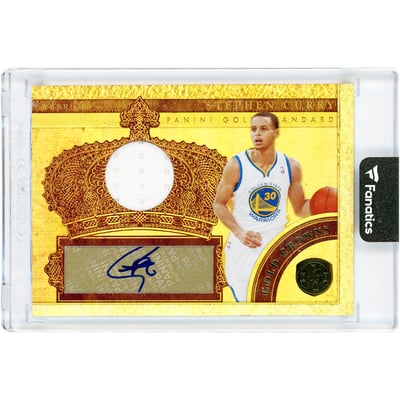 Stephen Curry Golden State Warriors Autographed 2010-11 Panini Gold Standard Gold Crowns Game Used Jersey Relic #3 #107/199 Card