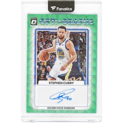 Stephen Curry Golden State Warriors Autographed 2022-23 Panini Donruss Optic Opti-Graphs Green Wave Prizm #OG-SCY Card