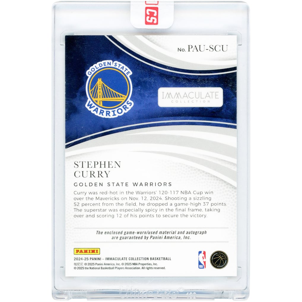 Stephen Curry Golden State Warriors Autographed 2024-25 Panini 