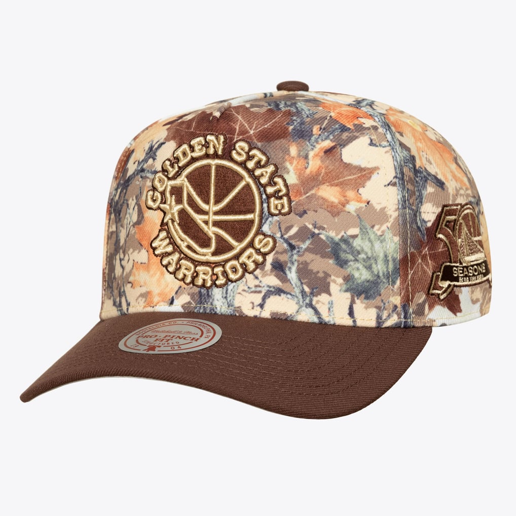 Golden State Warriors Mitchell & Ness Unisex Leaf Camo Pro Adjustable Hat - Camo

