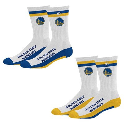  Golden State Warriors Starter Unisex Two-Pack Stripe Top End Crew Socks