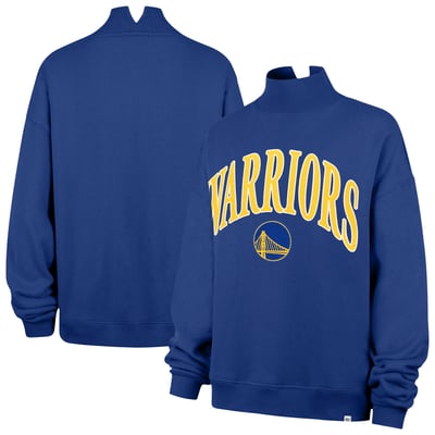  Golden State Warriors '47 Women's Oversized Vantage Mock Neck Sweatshirt - Royal