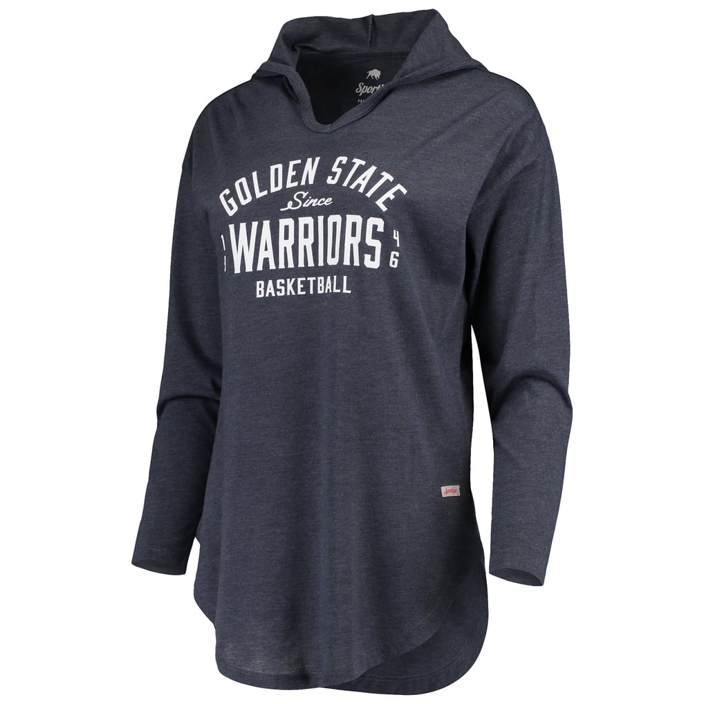 Golden State Warriors Sportiqe Women's Lennon Tri-Blend V-Neck Pullover Hoodie - Heathered Navy