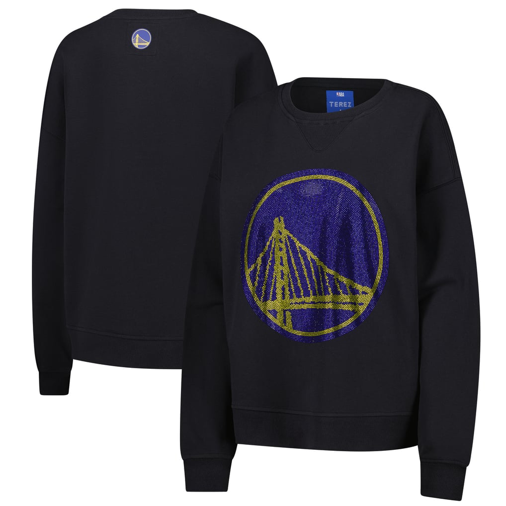 Golden State Warriors Terez Women's Gemstone Logo Pullover Sweatshirt - Black