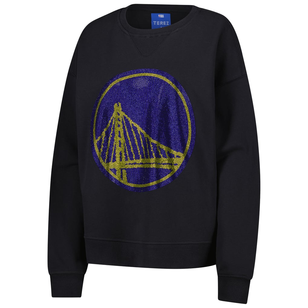 Golden State Warriors Terez Women's Gemstone Logo Pullover Sweatshirt - Black