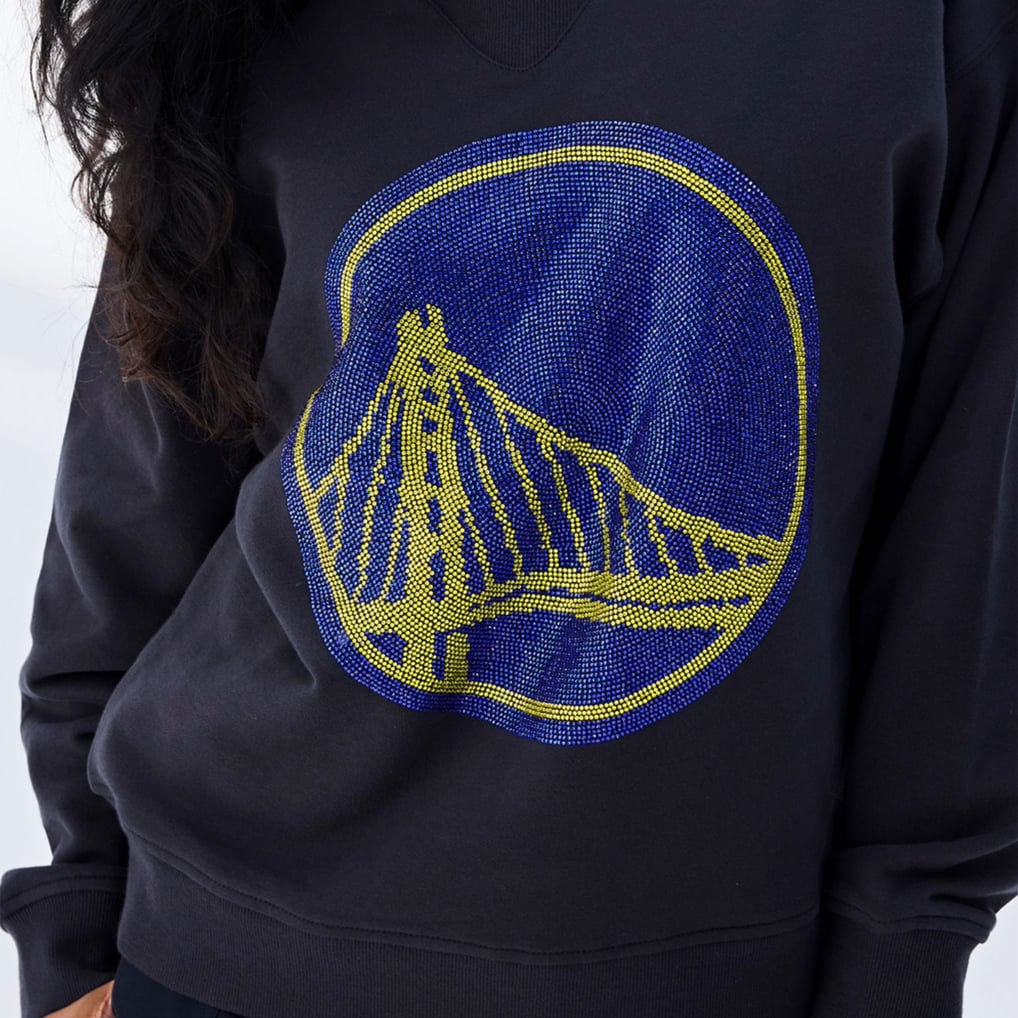 Golden State Warriors Terez Women's Gemstone Logo Pullover Sweatshirt - Black