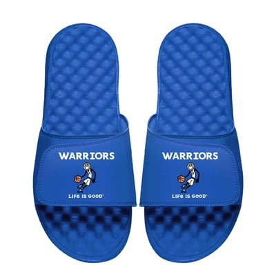  Golden State Warriors ISlide Youth Life Is Good Slide Sandals - Royal