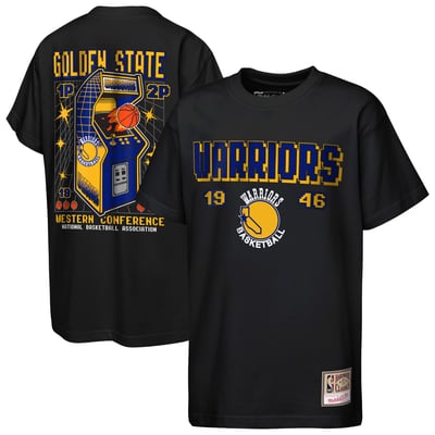  Golden State Warriors Mitchell & Ness Youth Retro Arcade T-Shirt - Black