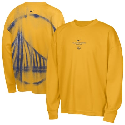  Golden State Warriors Nike Youth 2026 Standard Issue Pre-Game Performance Long Sleeve T-Shirt - Gold