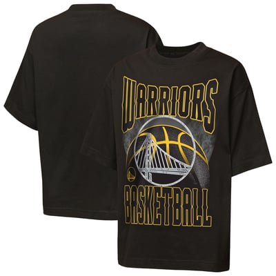 Golden State Warriors Outerstuff Youth Ballin Rockers Oversized Fashion T-Shirt - Black
