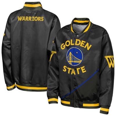 Golden State Warriors Outerstuff Youth Statement Edition Lightweight Satin Jacket - Black
