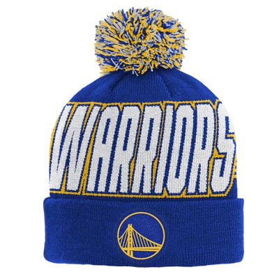 Golden State Warriors Outerstuff Youth Cuffed Knit Hat with Pom - Royal