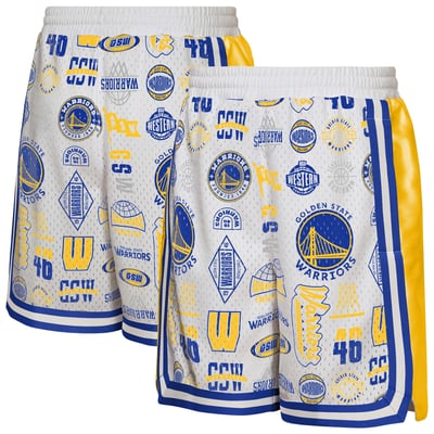 Golden State Warriors Outerstuff Youth Ball Hog Dazzle Basketball Short - White
