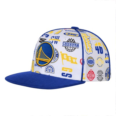 Golden State Warriors Outerstuff Youth Piped Up Snapback Hat - White
