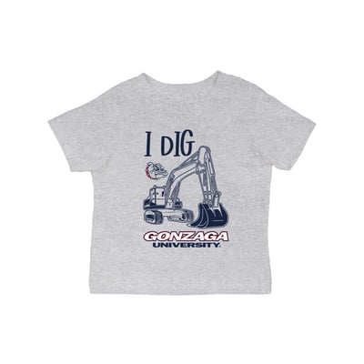 Gonzaga Bulldogs Vive La Fete Infant Excavator T-Shirt - Gray