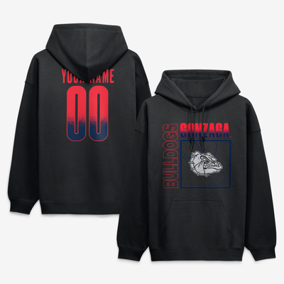 Gonzaga Bulldogs Big & Tall Home Court Pop Personalized Any Name & Number Hoodie - Black