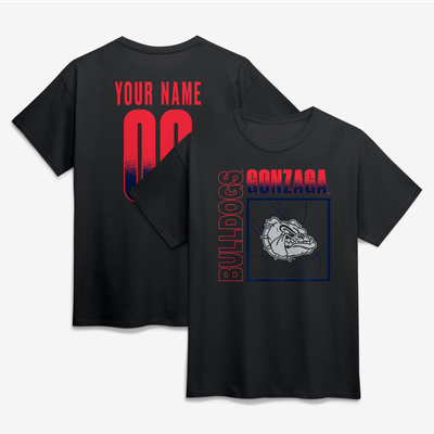 Gonzaga Bulldogs Big & Tall Home Court Pop Personalized Any Name & Number T-Shirt - Black