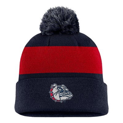 Gonzaga Bulldogs Nike Primetime Logo Stripe Knit Hat with Pom - Navy