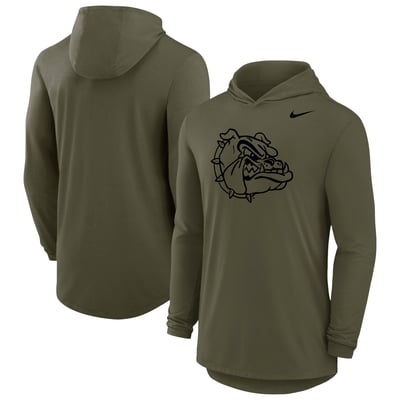 Gonzaga Bulldogs Nike Dri-FIT Military Long Sleeve Hooded T-Shirt - Olive