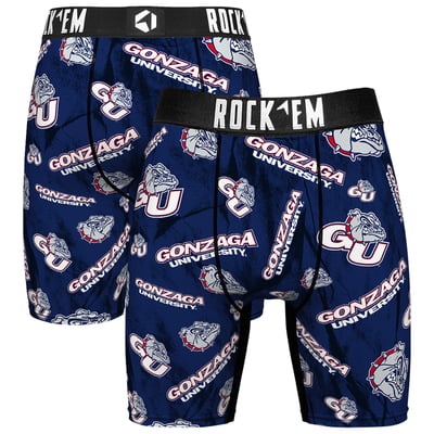  Gonzaga Bulldogs Rock Em All Over Logo Boxer Briefs - Navy