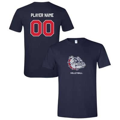  Gonzaga Bulldogs Unisex Collegiate Volleyball NIL Pick-A-Player Name & Number Shirsey T-Shirt - Navy