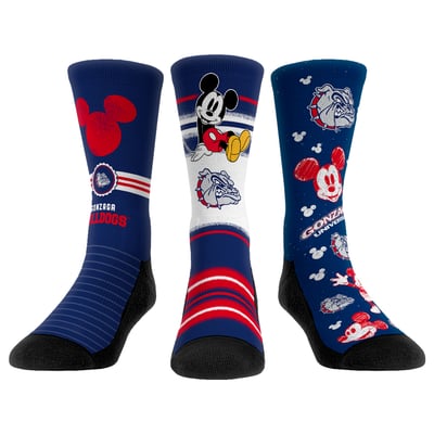  Gonzaga Bulldogs Rock Em Unisex Disney Three-Pack Crew Socks - 