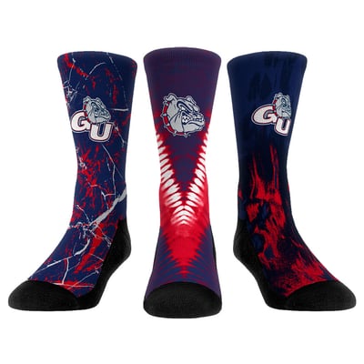  Gonzaga Bulldogs Rock Em Unisex Three-Pack Crew Socks Set - 
