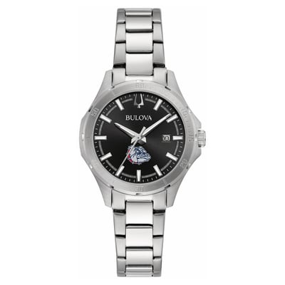 Gonzaga Bulldogs Bulova Women's Stainless Steel Sport Classic Watch - Black