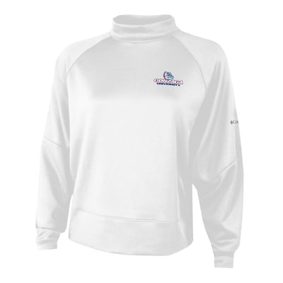  Gonzaga Bulldogs Columbia Women's Par-Performance Raglan Dolman Mock Neck Sweatshirt - White