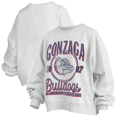 Gonzaga Bulldogs Pressbox Women's Oversized Bravo Melange Janise Sweatshirt - Heather Gray