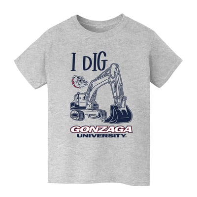 Gonzaga Bulldogs Vive La Fete Youth Excavator T-Shirt - Gray