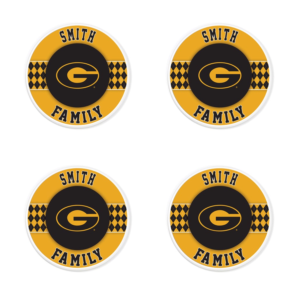 Grambling Tigers 4" Personalized Circular Coasters 4-Pack Set