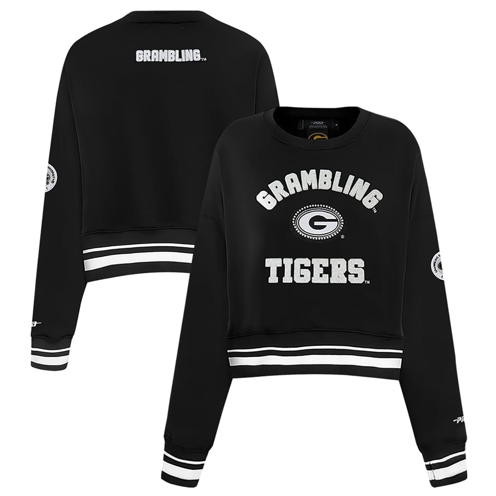  Grambling Tigers Pro Standard Women's Pearl Cropped Pullover Sweatshirt - Black