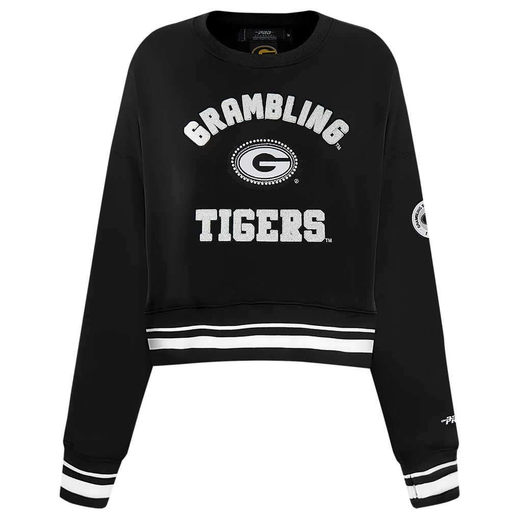  Grambling Tigers Pro Standard Women's Pearl Cropped Pullover Sweatshirt - Black