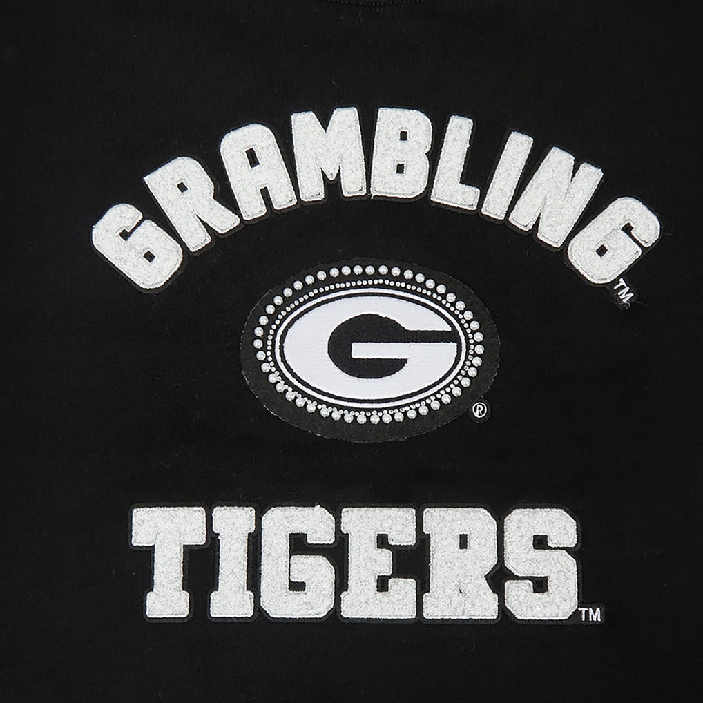  Grambling Tigers Pro Standard Women's Pearl Cropped Pullover Sweatshirt - Black