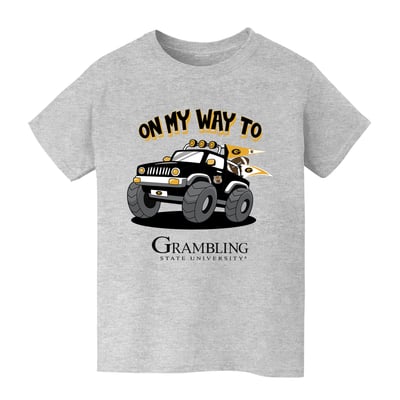 Grambling Tigers Vive La Fete Youth On My Way T-Shirt - Gray