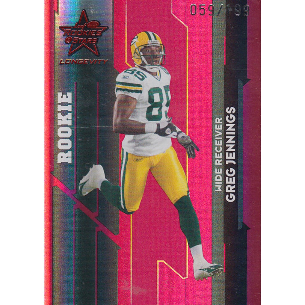 2006 Leaf Rookies and Stars Longevity Target Ruby Parallel #221 Greg Jennings