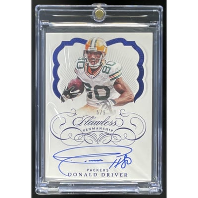 2019 Panini Flawless Penmanship Sapphire #FP-DD Donald Driver Autograph Auto /5
