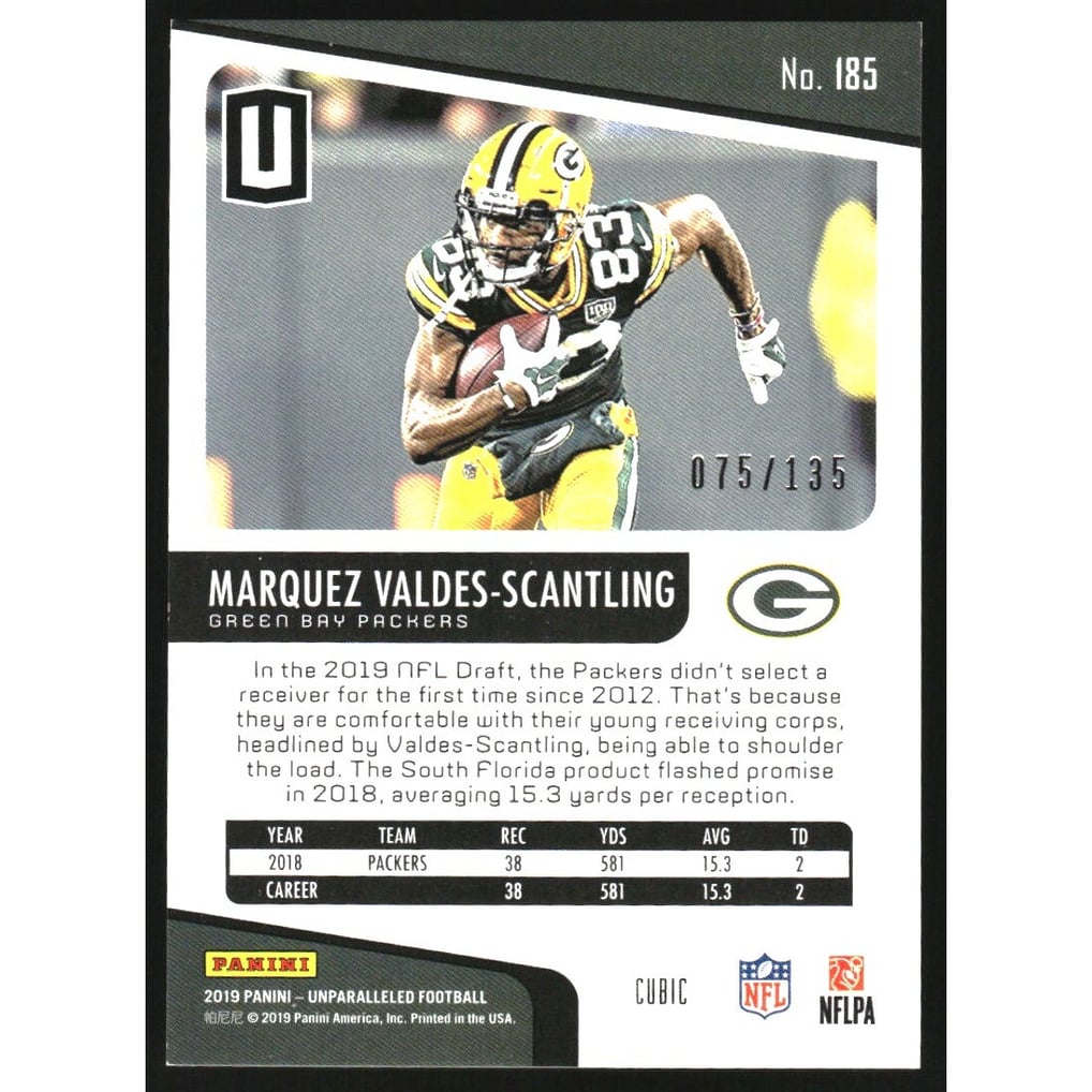 2019 Panini Unparalleled Cubic #185 Marquez Valdes-Scantling