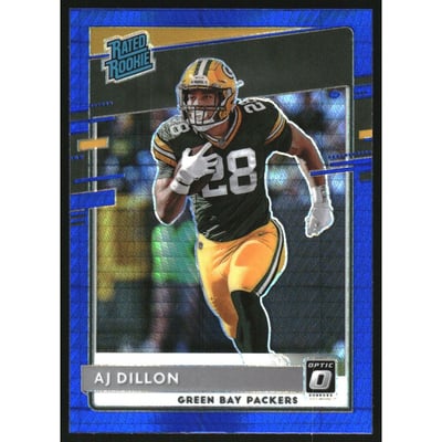 2020 Donruss Optic Blue Hyper #174 A.J. Dillon RR